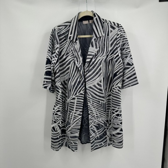 Chico's Jackets & Blazers - Chicos Travelers Womens Metallic Embroidered Open Front Jacket Size 2 US L Bold
